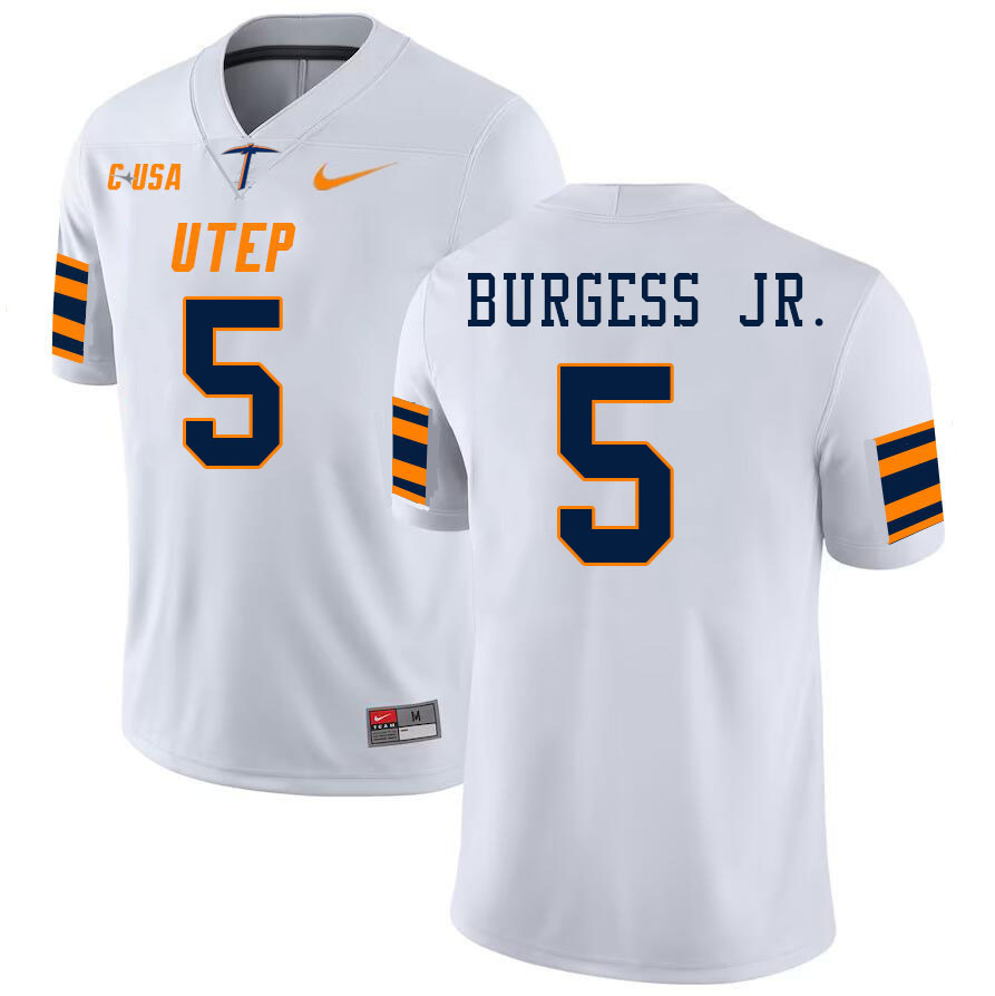 Men-Youth #5 Torrance Burgess Jr. UTEP Miners 2023 College Football Jerseys Stitched-White